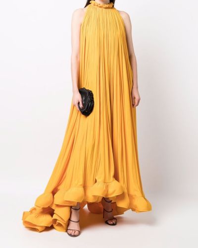 Večerní šaty s volány Lanvin žluté