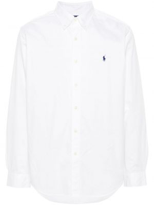 Flanel bombažna polo majica s karirastim vzorcem Polo Ralph Lauren bela