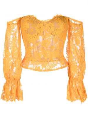 Блуза на цветя с дантела Gemy Maalouf оранжево