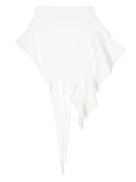 Asymetrické pletené mini sukně Mugler bílé