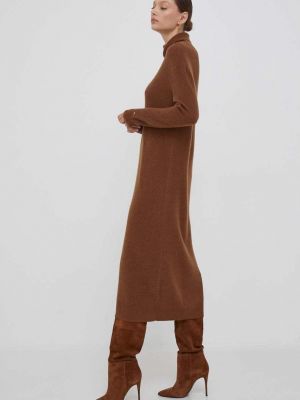 Вовняна сукня міді оверсайз Tommy Hilfiger коричнева