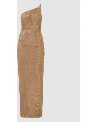 Вечернее платье с бисером Rachel Gilbert коричневое