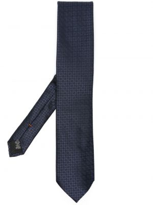 Jacquard selyem nyakkendő Zegna kék