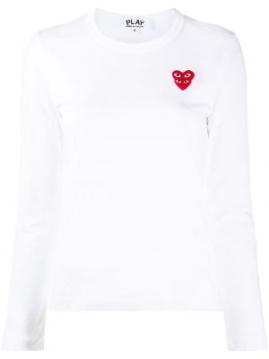 Haftowany top Comme Des Garcons Play biały