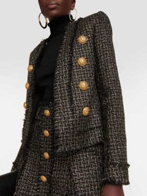 Chaqueta de tweed Balmain negro