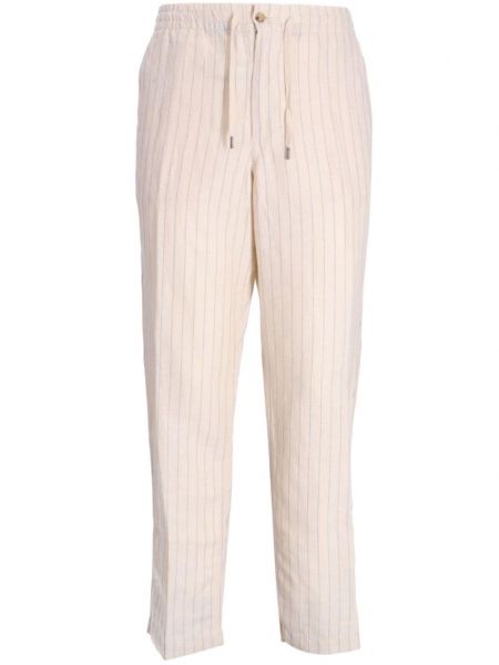 Pantaloni cu dungi Polo Ralph Lauren alb