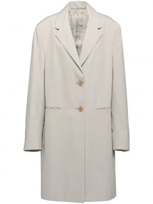Oversized bavlnený kabát Prada béžová