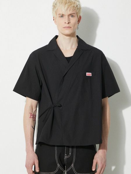 Βαμβακερό πουκάμισο Kenzo μαύρο