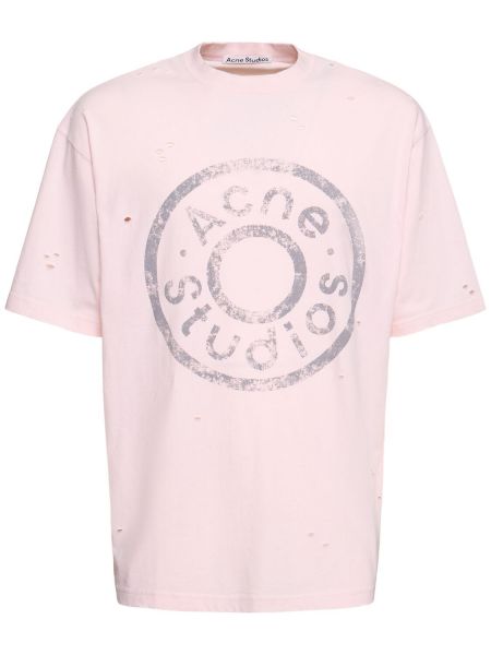 T-shirt med knapper Acne Studios pink