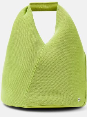 Δερμάτινη τσάντα shopper Mm6 Maison Margiela πράσινο