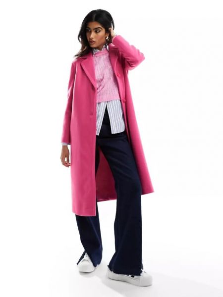 Пальто на пуговицах Helene Berman розовое