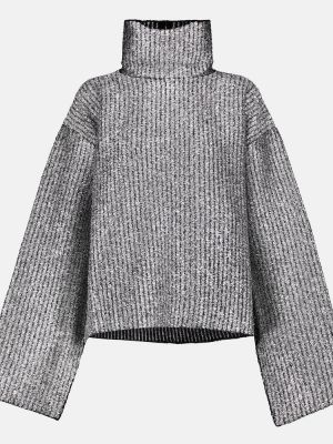 Вълнен пуловер Moncler Genius сребристо