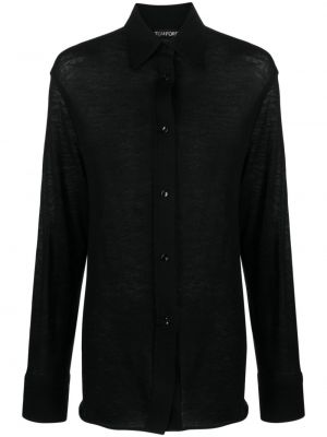 Kašmírová košeľa Tom Ford čierna