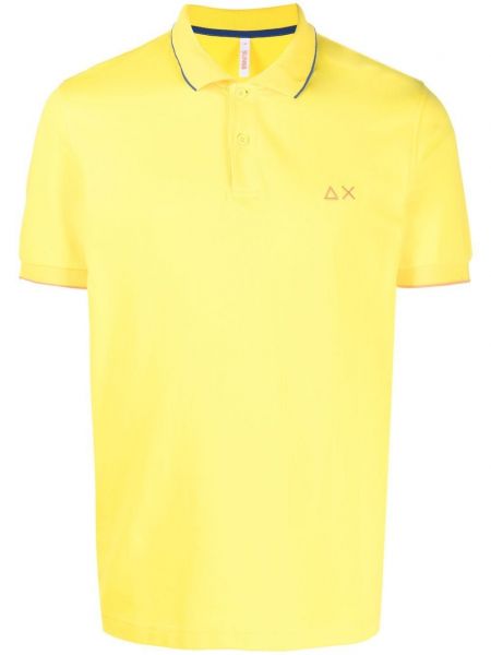 Poloshirt med broderier i bomuld Sun 68 gul