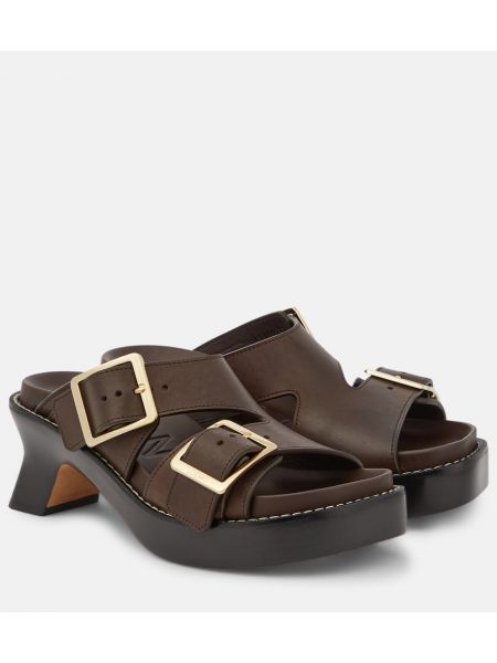 Kožené sandály Loewe hnědé