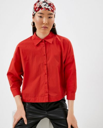 Рубашка с длинным рукавом Sisley, красная