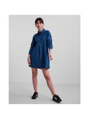 Mini vestido manga larga Pieces azul