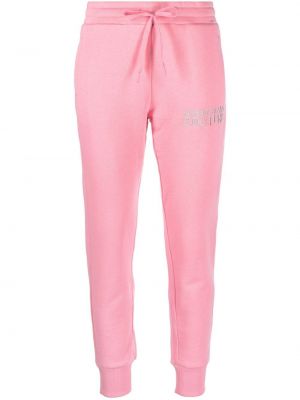 Spodnie sportowe z nadrukiem Versace Jeans Couture różowe