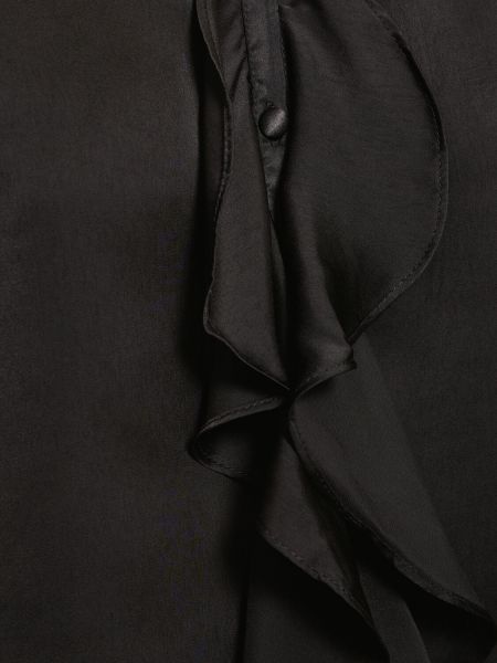 Satenska srajca z volani Weworewhat črna