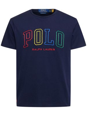 Printti t-paita Polo Ralph Lauren sininen