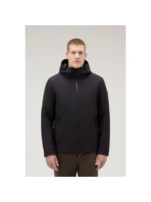 Abrigo de invierno con capucha softshell Woolrich negro