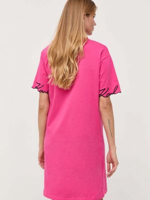 Pamut mini ruha Karl Lagerfeld rózsaszín