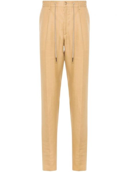 Pantalon en lin plissé Tagliatore beige