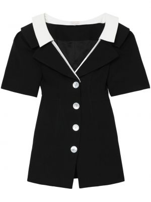 Kleid mit geknöpfter mit v-ausschnitt Shushu/tong schwarz