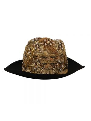 Haftowany kapelusz z kryształkami Dolce And Gabbana