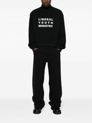 Bavlněný svetr s potiskem Liberal Youth Ministry černý
