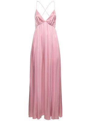 Vestido largo de seda Zimmermann rosa