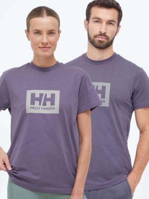 Тениска с дълъг ръкав с принт Helly Hansen виолетово