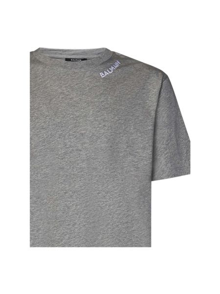 Camisa con bordado de algodón Balmain gris