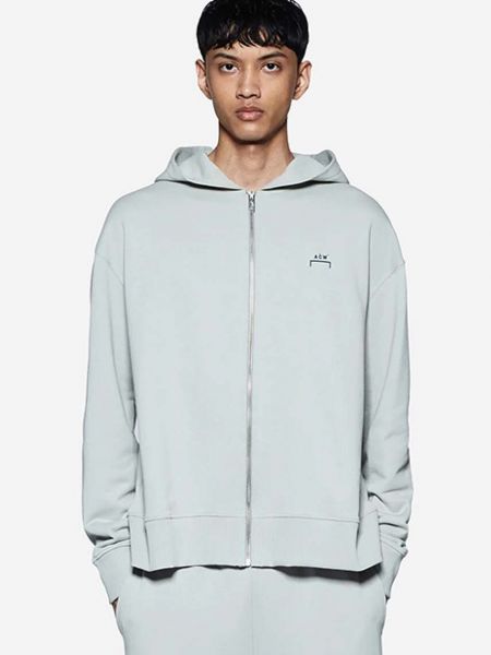 Pamučna hoodie s kapuljačom s patentnim zatvaračem A-cold-wall* siva