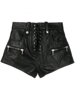 Blonder zip snøring skinn shorts Unravel Project svart