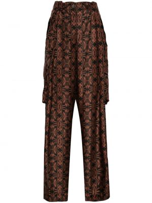 Копринени карго панталони с принт с абстрактен десен Dries Van Noten