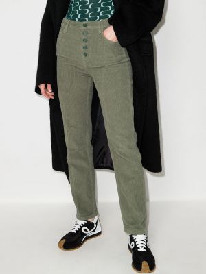 Pantalon droit en velours côtelé en velours Reformation vert