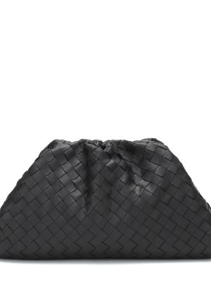 Kožna kožna clutch torbica Bottega Veneta crna