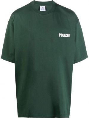 Памучна тениска Vetements зелено