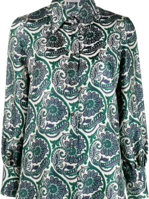 Hedvábná košile s potiskem s paisley potiskem Alberto Biani