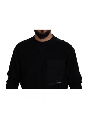 Suéter de algodón de cuello redondo Dolce & Gabbana negro