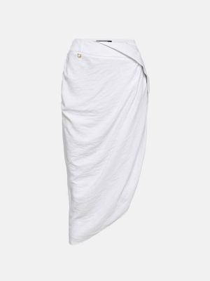 Drapované midi sukně Jacquemus bílé