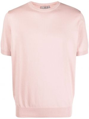 T-shirt i stickad Canali rosa