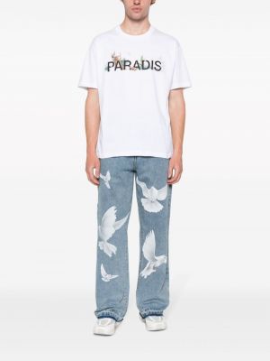 Proste jeansy bawełniane z nadrukiem 3.paradis