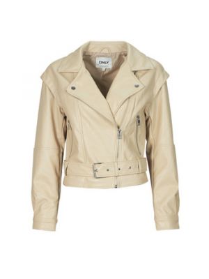 Giacca di pelle Only beige