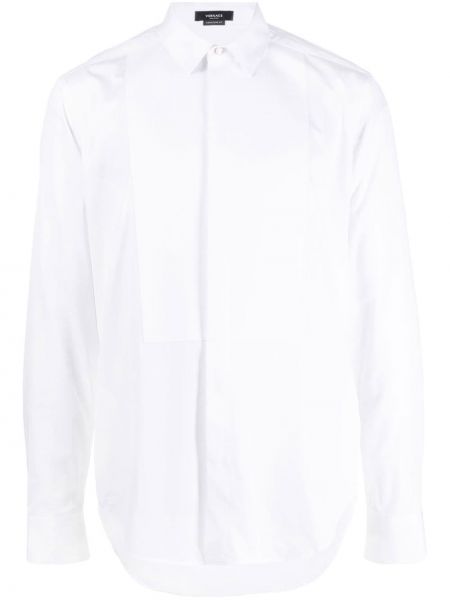 Klasická bavlněná dlouhá košile s knoflíky Versace - bílá