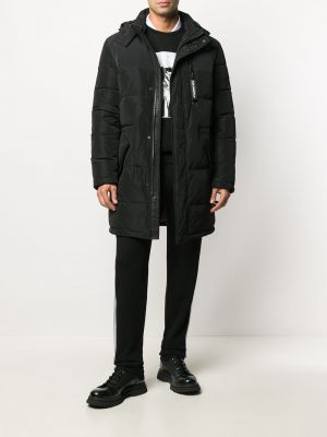 Abrigo con capucha acolchado Karl Lagerfeld negro