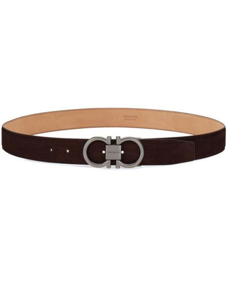 Ceinture en cuir à boucle Ferragamo marron