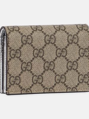 Kožená peněženka Gucci stříbrná