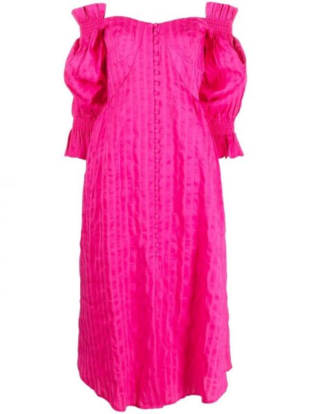Bavlněné koktejlové šaty Cult Gaia růžové